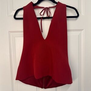 Elegant Red Sleeveless Top